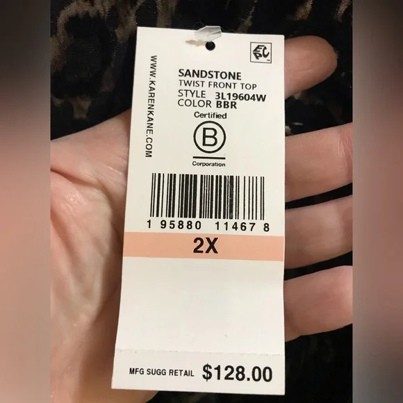 Karen Kane 2X Black Leopard Print Top - Picture 4 of 8